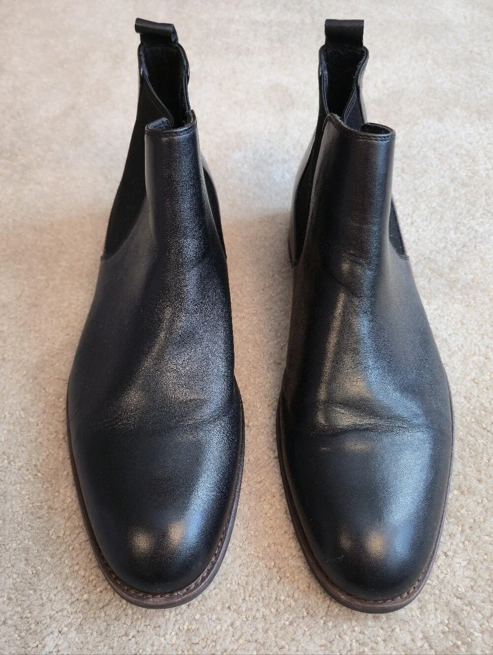 Men's Joseph Abboud Black Beaumont II Black Leather Chelsea Boot Size 10.5D